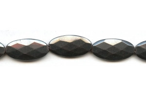 Hematine 15x30 Faceted Flat Oval