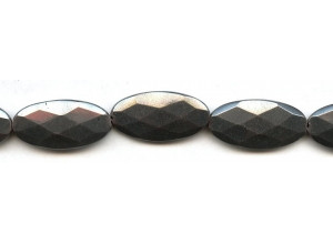 Hematine 15x30 Faceted Flat Oval