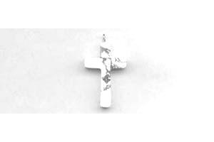 White Howlite 20x30 Cross Pendant