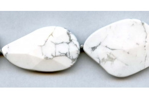 White Howlite 25x35-35x60 Faceted Slab