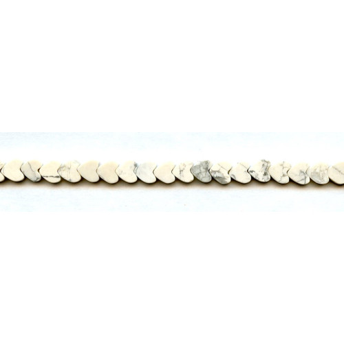 169-1054 White Howlite <br>6mm Heart