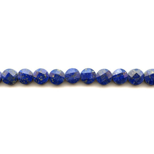 174-1239 Natural Lapis <br>10mm Faceted Coin