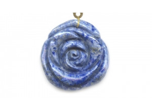 Natural Lapis 46x Flower Pendant