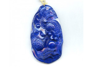 Natural Lapis 78x45 Carved Pendant