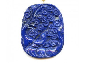 Natural Lapis 73x60 Carved Pendant