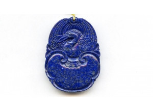 Natural Lapis 49x37 Carved Pendant