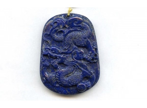 Natural Lapis 55x43 Carved Pendant