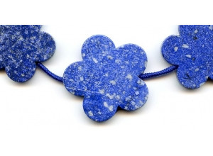 Natural Lapis 18-38x Flower Necklace