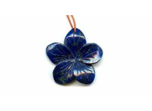 Natural Lapis 38mm Flower Pendant