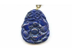 Natural Lapis 48x40 Carved Pendant