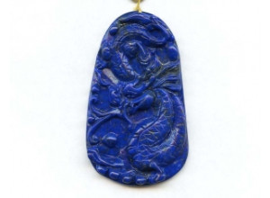 Natural Lapis 64x38 Carved Pendant