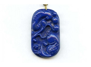 Natural Lapis 50x30 Carved Pendant