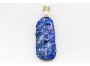 Natural Lapis 60x24 Wired Pendant