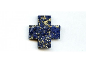 Natural Lapis 38x37 Cross Pendant