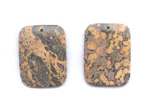 Leopard Skin Jasper 42x32 Flat Rectangle Pendant