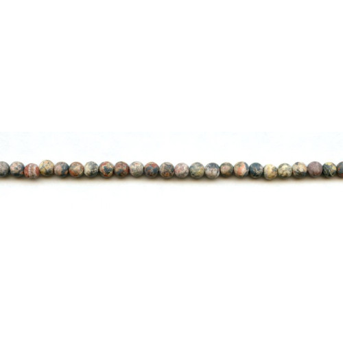 176-1037 Matte Leopard Skin Jasper <br>4-5mm Round