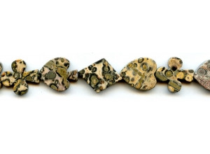 Leopard Skin Jasper 15-16mm Poker Suits