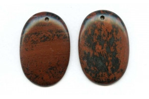 Mahogany Obsidian 50x35 Flat Oval Pendant