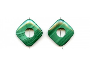 Malachite 25mm Square Donut Pie