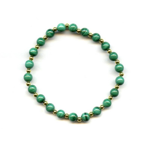 178-1399 Malachite <br>6mm Round Bracelet