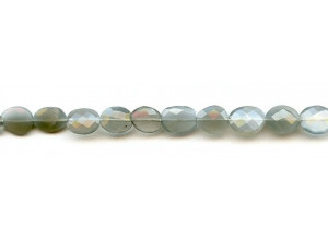 Gray Moonstone 7-9x Faceted Flat Oval