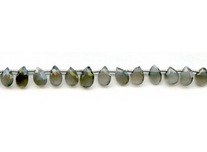 Gray Moonstone 8-10x Flat Pear Briolette