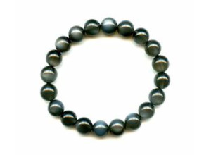 Black Moonstone 9.5mm Round Bracelet