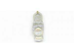 Rainbow Moonstone 39x15 Carved Pendant