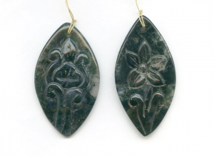 Moss Agate 50-55x Carved Pendant