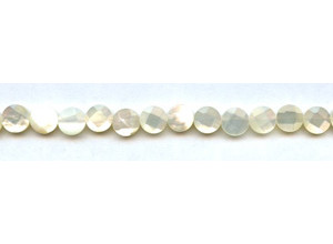 Mother of Pearl 8mm Faceted Coin