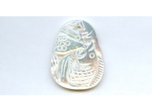 Mother of Pearl 45x35 Carved Pendant