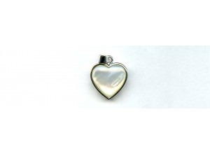 Mother of Pearl 18x18 Heart Silver Pendant