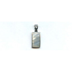 Mother of Pearl 21x12 Rectangle Silver Pendant