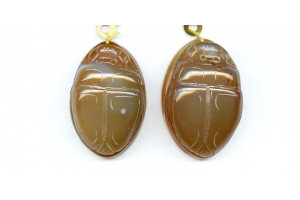 Natural Agate 39x Scarab Pendant