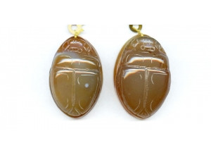 Natural Agate 39x Scarab Pendant