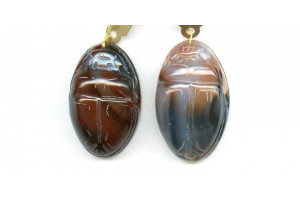 Natural Agate 38-40x Scarab Pendant