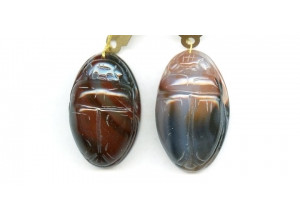 Natural Agate 38-40x Scarab Pendant