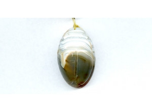 Natural Agate 40x27 Scarab Pendant