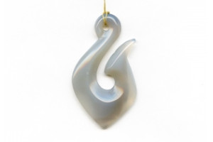 Natural Agate 56x33 Carved Pendant