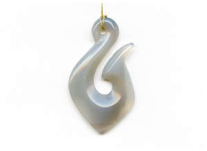 Natural Agate 56x33 Carved Pendant