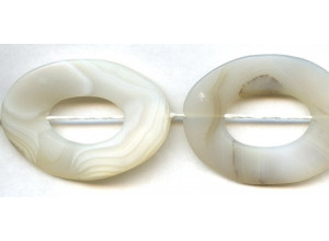 Matte Natural Agate 32-40x Oval Donut