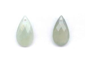 New Jade 20x35 Faceted Flat Pear Pendant