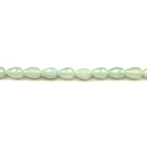 184-1293 New Jade <br>8x12 Faceted Teardrop