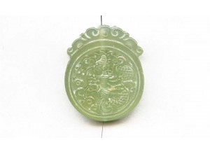 New Jade 46x39 Carved Pendant