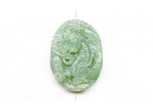 New Jade 47x35 Carved Pendant