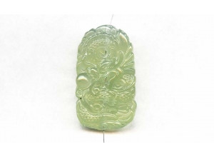 New Jade 48x28 Carved Pendant