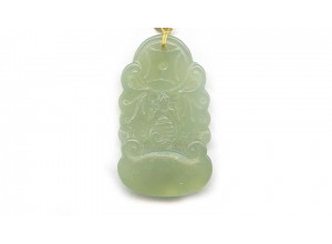 New Jade 48x28 Carved Pendant