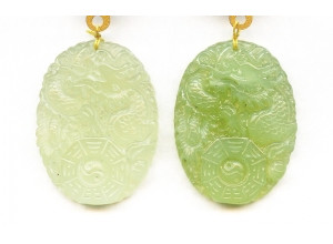 New Jade 46x35 Carved Pendant