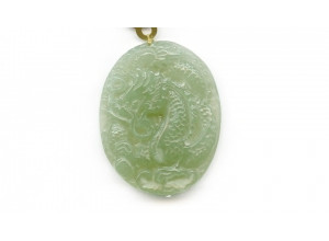 New Jade 46x38 Carved Pendant