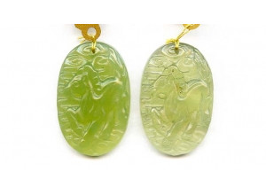 New Jade 40x27 Carved Pendant